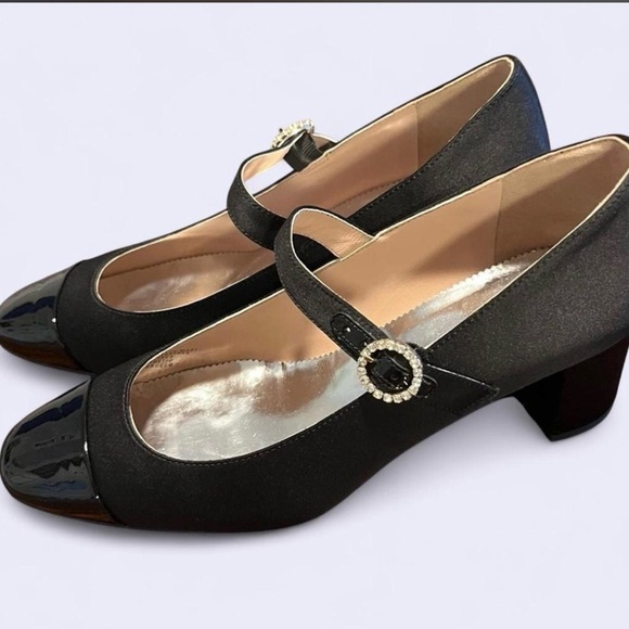 J Crew Millie Mary Janes black satin - Picture 3 of 6